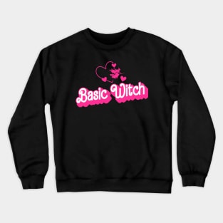 Funny Basic Witch Lazy Costume Girls Women Funny Halloween Crewneck Sweatshirt